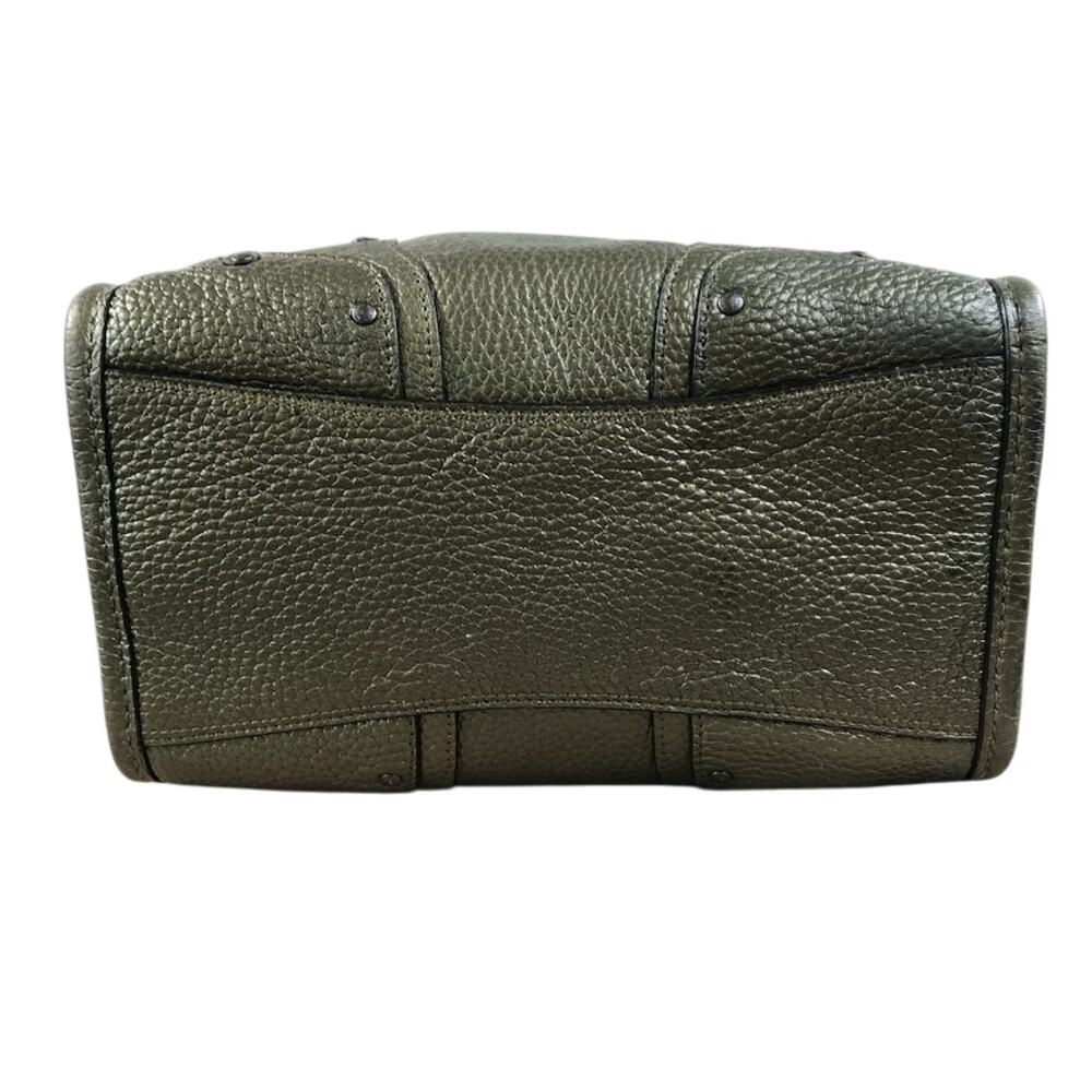 COACH Metallic Pebble Leather Mini Rhyder 33 Satchel Bag Rare Green Office Chic - Picture 8 of 12